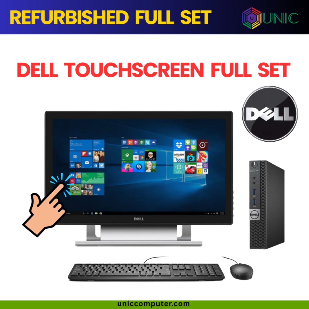 [ Refurbished ] Dell Wyse 7040 Mini PC 8GB RAM 256GB SSD Storage with Dell 22 inch Touchscreen Monitor Full Set App